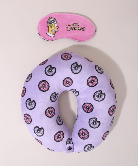 Kit-de-Apoio-de-Pescoco-Os-Simpsons-Estampado-Rosquinhas---Tapa-Olho-Lilas-9973574-Lilas_1