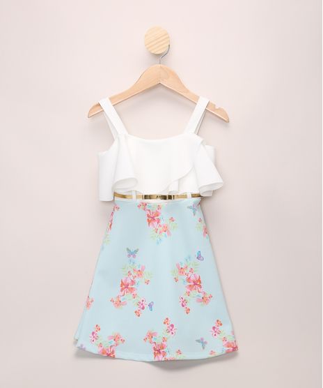Vestido-Infantil-Estampado-Floral-com-Babado-e-Cinto-Alca-Media-Azul-Claro-9966823-Azul_Claro_1