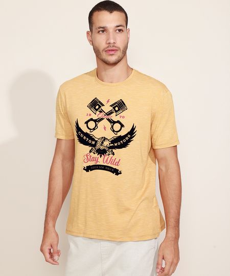 Camiseta-Masculina-Aguia--Stay-Wild--Flocada-Manga-Curta-Gola-Careca-Mostarda-9974485-Mostarda_1 Camiseta-Masculina-Aguia--Stay-Wild--Flocada-Manga-Curta-Gola-Careca-Mostarda-9974485-Mostarda_1