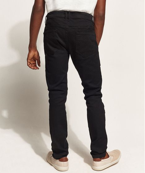 calça sarja preta masculina slim