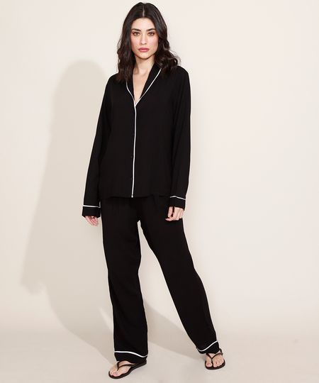 Pijama-Feminino-Camisa-com-Vivo-Contrastante-Manga-Longa-Preto-9966953-Preto_1