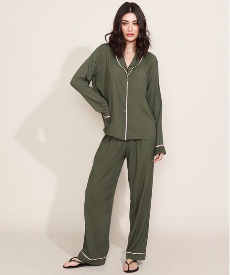 Pijama-Feminino-Camisa-com-Vivo-Contrastante-Manga-Longa-Verde-9966953-Verde_1