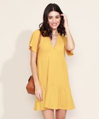 Vestido-Feminino-Curto-Canelado-com-Babado-e-Amarracao-Manga-Curta-Mostarda-9960949-Mostarda_6