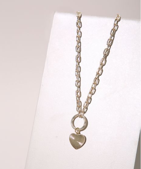 Colar-Feminino-de-Corrente-com-Pingente-de-Coracao-Dourado-9975305-Dourado_1