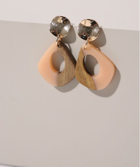 Brinco-Feminino-em-Resina-e-Madeira-Dourado-9962071-Dourado_1