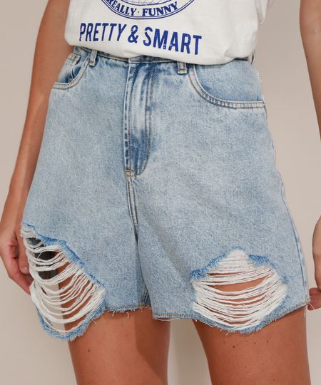Short-Jeans-Feminino-Mindset-Cintura-Super-Alta-Destroyed-Marmorizado-com-Barra-Desfiada-Azul-Claro-9975955-Azul_Claro_1 Short-Jeans-Feminino-Mindset-Cintura-Super-Alta-Destroyed-Marmorizado-com-Barra-Desfiada-Azul-Claro-9975955-Azul_Claro_1