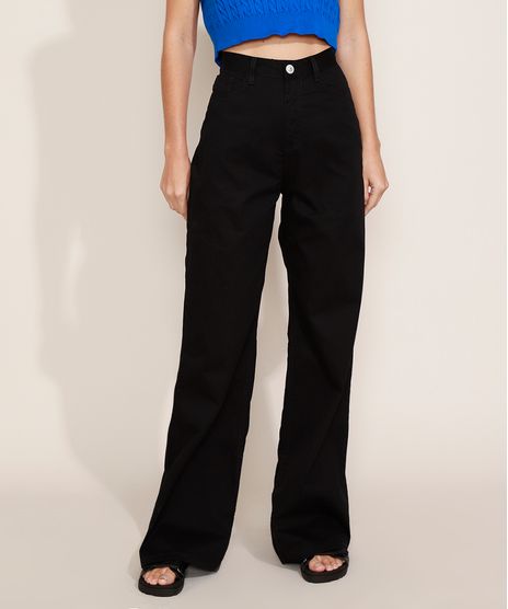 Calca-de-Sarja-Feminina-Mindset-Wide-Reta-Cintura-Alta-Preta-9978898-Preto_1