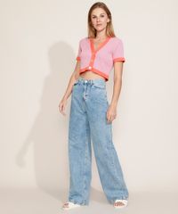 Cardigan-de-Trico-Feminino-Mindset-Cropped-Bicolor-Manga-Curta-Decote-V-Rosa-Escuro-9978893-Rosa_Escuro_3