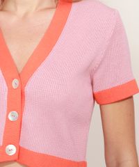Cardigan-de-Trico-Feminino-Mindset-Cropped-Bicolor-Manga-Curta-Decote-V-Rosa-Escuro-9978893-Rosa_Escuro_4