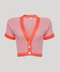 Cardigan-de-Trico-Feminino-Mindset-Cropped-Bicolor-Manga-Curta-Decote-V-Rosa-Escuro-9978893-Rosa_Escuro_6 Cardigan-de-Trico-Feminino-Mindset-Cropped-Bicolor-Manga-Curta-Decote-V-Rosa-Escuro-9978893-Rosa_Escuro_6