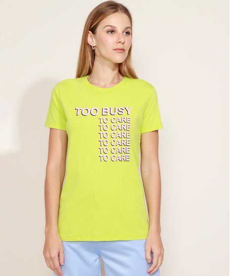 T-Shirt-Feminina-Mindset--Too-Busy-to-Care--Manga-Curta-Decote-Redondo-Verde-9977032-Verde_1
