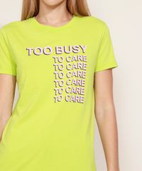 T-Shirt-Feminina-Mindset--Too-Busy-to-Care--Manga-Curta-Decote-Redondo-Verde-9977032-Verde_4