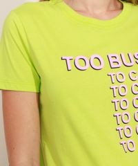 T-Shirt-Feminina-Mindset--Too-Busy-to-Care--Manga-Curta-Decote-Redondo-Verde-9977032-Verde_5