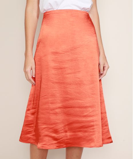 Saia-Feminina-Mindset-Midi-Acetinada-Evase-Laranja-9978891-Laranja_1
