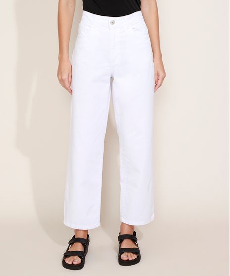 Calca-de-Sarja-Feminina-Mindset-Reta-Cintura-Alta-Branca-9975957-Branco_1