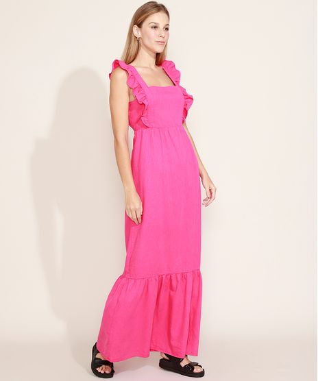 Vestido-Feminino-Mindset-Longo-com-Recorte-e-Babado-na-Alca-Pink-9979863-Pink_1