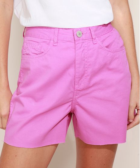 Short-de-Sarja-Feminino-Mindset-Cintura-Alta-com-Barra-a-Fio-Roxo-9978900-Roxo_1