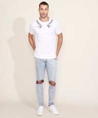 Camiseta-Masculina-com-Bordado-de-Passaros-Manga-Curta-Gola-Careca-Branca-9966821-Branco_3