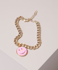 Pulseira-Feminina-de-Corrente-com-Pingente-Smile-Dourada-9976704-Dourado_1