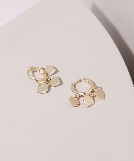 Brinco-Feminino-de-Argola-com-Coracoes-Dourado-9976716-Dourado_1