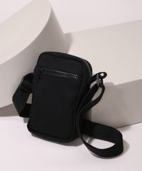Shoulder Bag Masculina de Sarja Preta