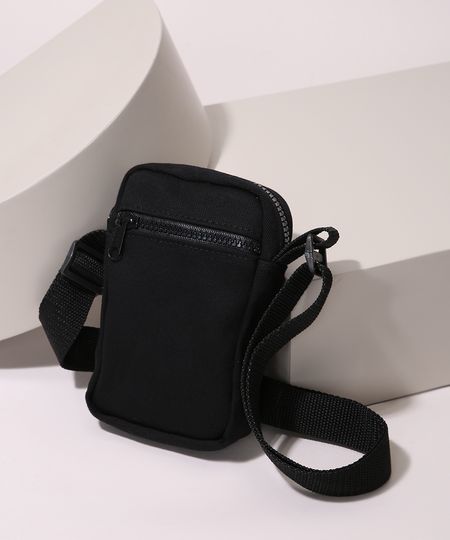 Shoulder Bag Masculina de Sarja Preta