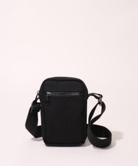 Shoulder Bag Masculina de Sarja Preta Frente