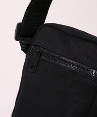 Shoulder Bag Masculina de Sarja Preta Detalhes