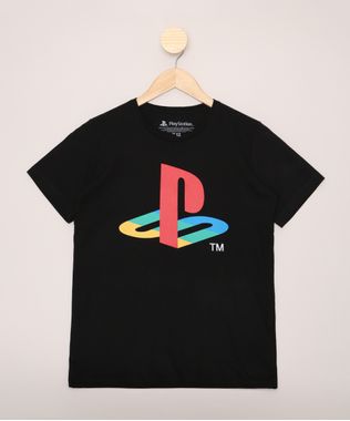 Camiseta-Juvenil-PlayStation-Manga-Curta-Preta-9970346-Preto_1