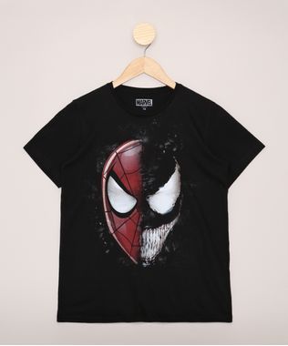 Camiseta-Juvenil-Homem-Aranha-e-Venom-Manga-Curta-Preto-9970347-Preto_1