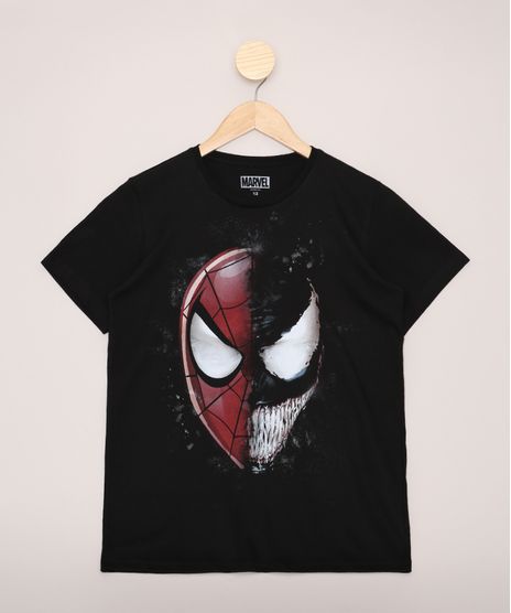 Camiseta-Juvenil-Homem-Aranha-e-Venom-Manga-Curta-Preto-9970347-Preto_1