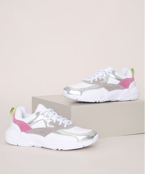 Tenis-Feminino-Oneself-Chunky-com-Recorte-Metalizado-Branco-9971056-Branco_1