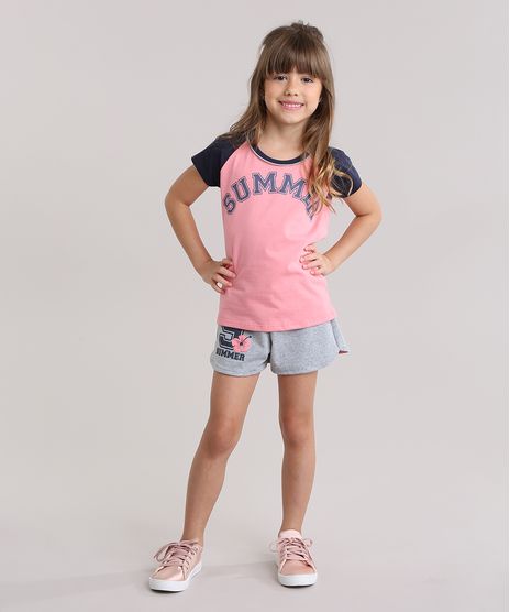 Conjunto-de-Blusa--Summer--Rosa---Short-Cinza-Mescla-8928173-Cinza_Mescla_1