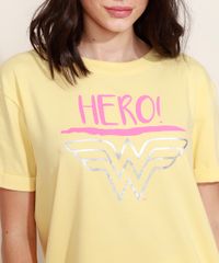 Blusa-Feminina-Mulher-Maravilha--Hero---Manga-Curta-Decote-Redondo-Amarela-9960122-Amarelo_2