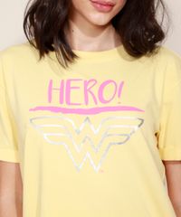 Blusa-Feminina-Mulher-Maravilha--Hero---Manga-Curta-Decote-Redondo-Amarela-9960122-Amarelo_6