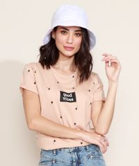 Blusa-Feminina--Good-Vibes--Estampada-de-Coqueiros-Manga-Curta-Decote-Redondo-Rosa-Claro-9969337-Rosa_Claro_1