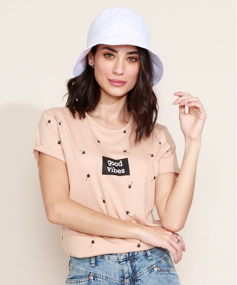 Blusa-Feminina--Good-Vibes--Estampada-de-Coqueiros-Manga-Curta-Decote-Redondo-Rosa-Claro-9969337-Rosa_Claro_1