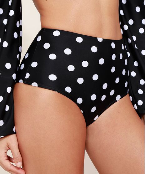 Biquini-Calcinha-Hot-Pant-Estampado-de-Poa-Protecao-UV50--Preta-9971918-Preto_1
