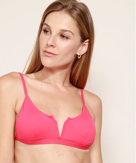 Biquini-Top-Texturizado-Decote-V-com-Bojo-Removivel-e-Protecao-UV50--Rosa-9965446-Rosa_1