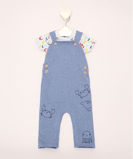Conjunto-Infantil-de-Body-Estampado-Fundo-do-Mar-Manga-Curta-Cinza---Macacao-de-Moletom-com-Bordados-Azul-9957826-Azul_1