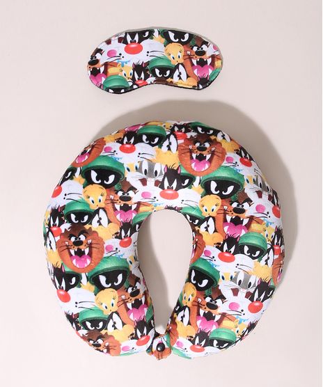 Kit-de-Apoio-de-Pescoco-Estampado-Looney-Tunes---Tapa-Olho-Multicor-9963450-Multicor_1