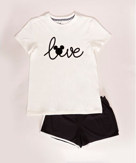 Pijama-Juvenil-Mickey--Love--Flocado-Manga-Curta-Off-White-9971899-Off_White_1
