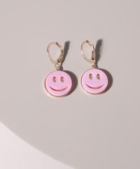 Brinco-Feminino-de-Argola-com-Pingente-Smile-Dourado-9976705-Dourado_1