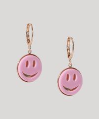 Brinco-Feminino-de-Argola-com-Pingente-Smile-Dourado-9976705-Dourado_2