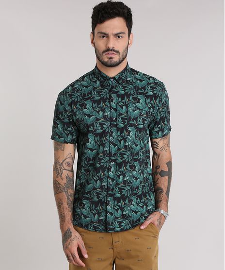 Camisa-Estampada-de-Folhagem-Preto-8969339-Preto_1
