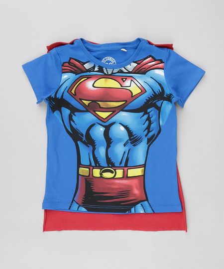 Camiseta-Super-Homem-com-Capa-em-Algodao---Sustentavel-Azul-8523269-Azul_1