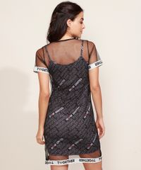 Vestido-com-Tule-Juvenil-Now-United-Curto-Estampado-Integrantes-com-Brilho-Manga-Curta-Preto-9967650-Preto_2