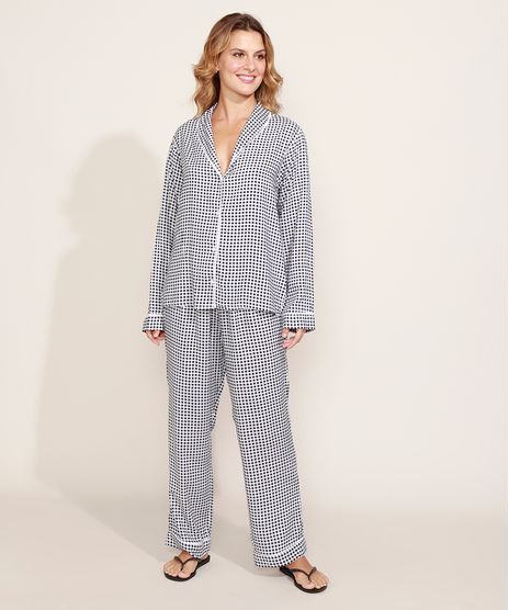 Pijama-Feminino-Camisa-Estampado-Xadrez-Vichy-com-Vivo-Contrastante-Manga-Longa-Preto-9966953-Preto_1_1
