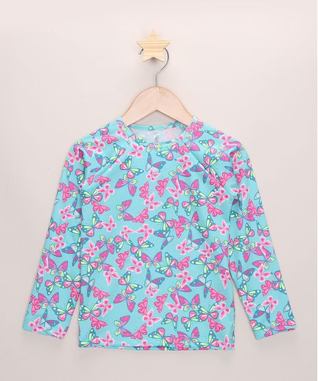 Blusa-de-Praia-Infantil-Estampada-Borboletas-Manga-Longa-com-Protecao-UV50--Verde-Agua-9965849-Verde_Agua_1