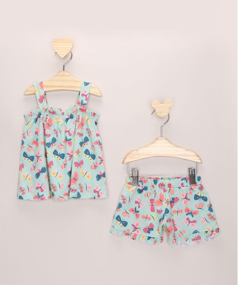 Conjunto-Infantil-de-Regata-Franzida---Short-Estampado-de-Borboletas-Verde-Claro-9966923-Verde_Claro_1